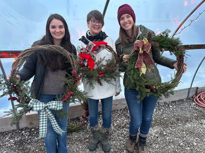 Christmas Wreath Making: ($25 Deposit - $60 Total)